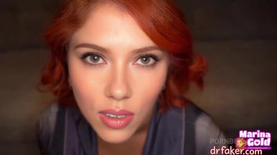 Cum Walk of Black Widow ( Scarlett Johansson ) Sucks Cocks Left and Right - Deepfades